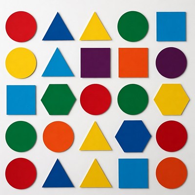 Colorful Geometric Shapes Grid