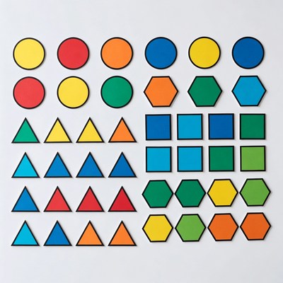 Colorful Shapes Circles Triangles Squares