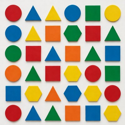 Colorful Geometric Shapes Grid