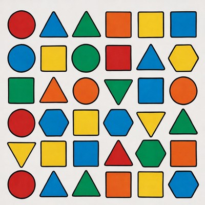 Colorful Shapes Grid Pattern