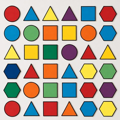 Colorful Geometric Shapes Grid