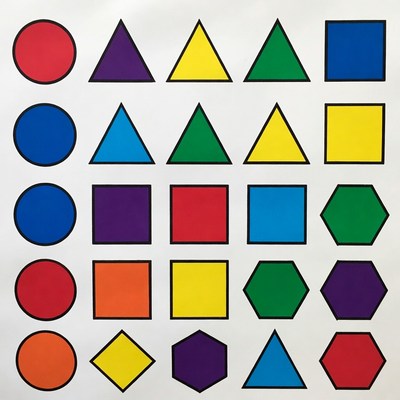 Colorful Geometric Shapes Grid