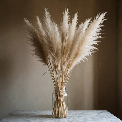 Pampas Grass in Glass Jar
