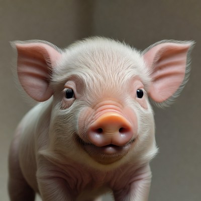 Cute baby pig close-up