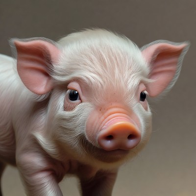 Cute baby pig close-up