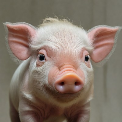 Cute baby pig close-up