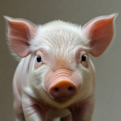 Cute baby pig close-up