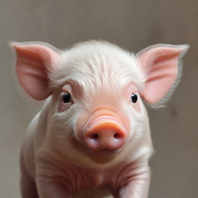 Cute baby pig close-up