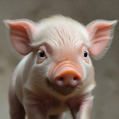 Cute baby pig close-up