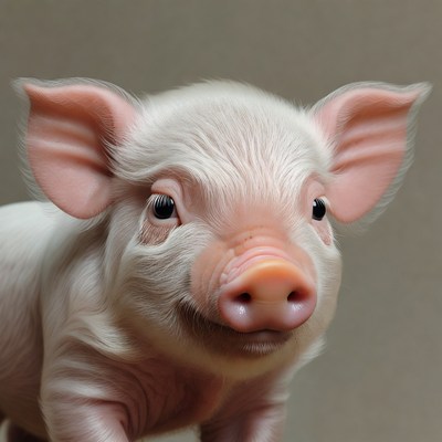 Cute baby pig closeup