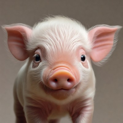 Cute baby pig close-up