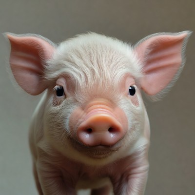 Cute baby pig close-up