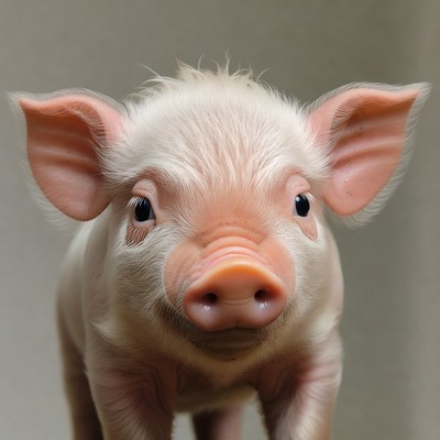 Cute baby pig close-up