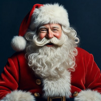 Smiling Santa Claus in red suit
