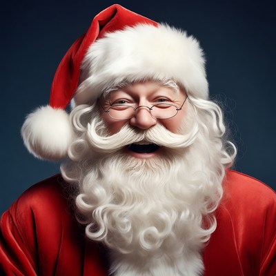 Smiling Santa Claus with white beard