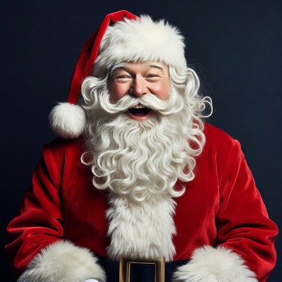 Smiling Santa Claus in red suit