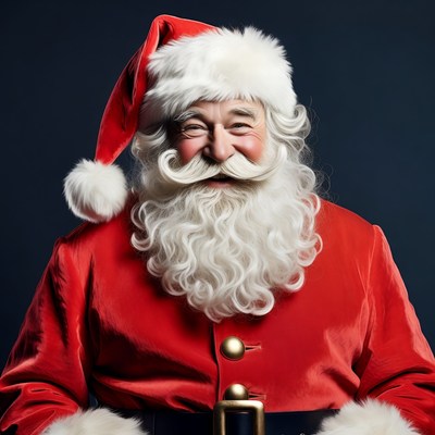 Smiling Santa Claus in red suit