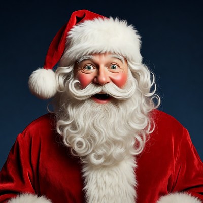 Smiling Santa Claus with white beard