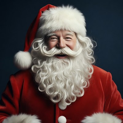 Smiling Santa Claus in red suit