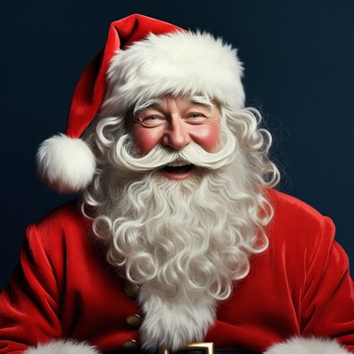 Smiling Santa Claus in red suit