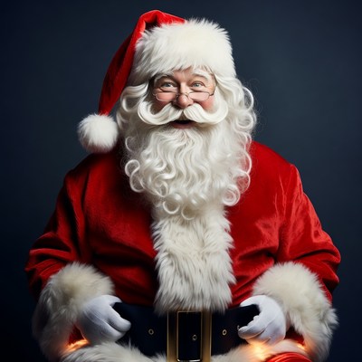 Smiling Santa Claus in red suit