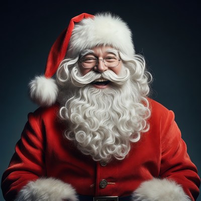 Smiling Santa Claus with white beard