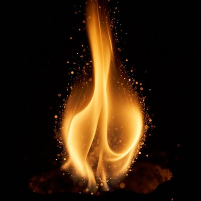 Burning Flames on Black Background