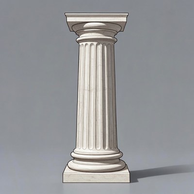 White Doric Column Isolated