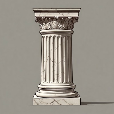 Ionic Marble Column Illustration