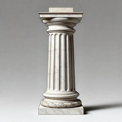 White Marble Ionic Column