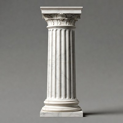 White Ionic Column Isolated