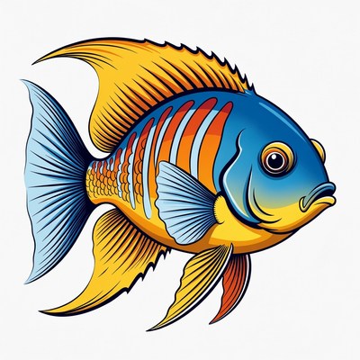 Colorful Angelfish Illustration