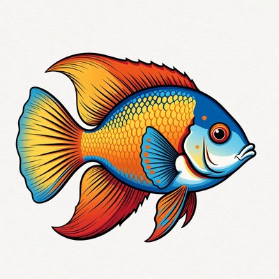 Colorful Rainbowfish Illustration