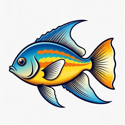 Colorful Angelfish illustration