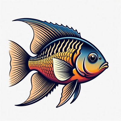 Colorful Angelfish Illustration