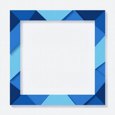 Blue Geometric Paper Frame