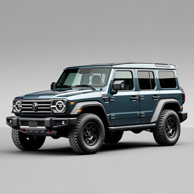 Blue Jeep Avenger SUV Front View