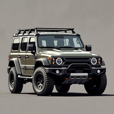 Green Off-Road SUV Illustration