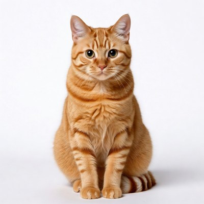 Orange tabby cat sitting