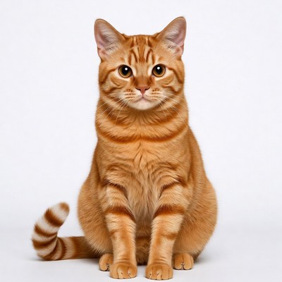 Orange tabby cat sitting