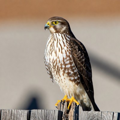 Peregrine Falcon Perched on Fence