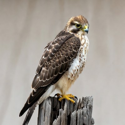 Red-tailed Hawk Perched on Stump