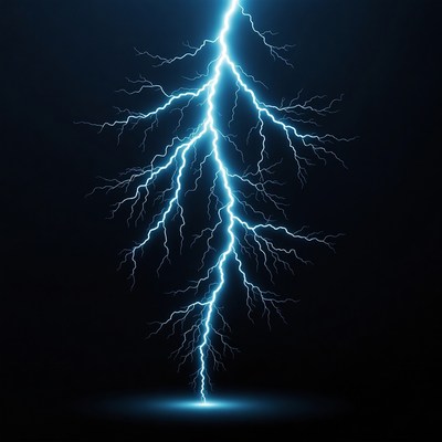 Bright Lightning Bolt Illustration