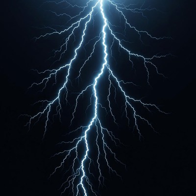 Bright Blue Lightning Bolt