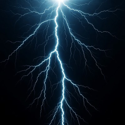 Bright Blue Lightning Bolt