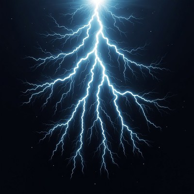 Bright Lightning Bolt on Dark Background