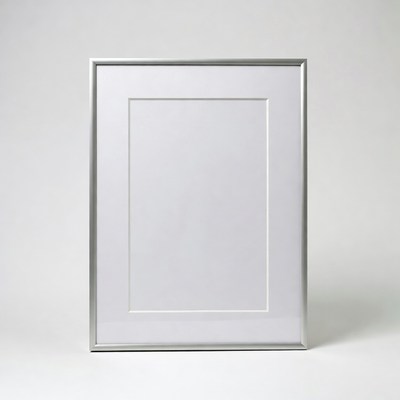 Silver Framed Empty White Picture Frame