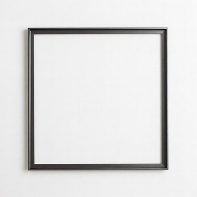Empty Black Frame on White Wall