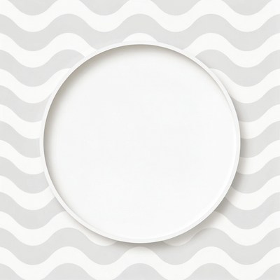 White Circle on Gray Wave Background