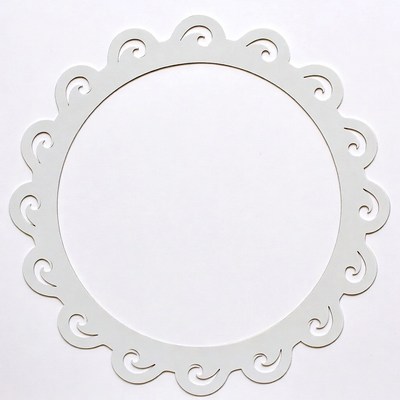 White Scalloped Lace Frame